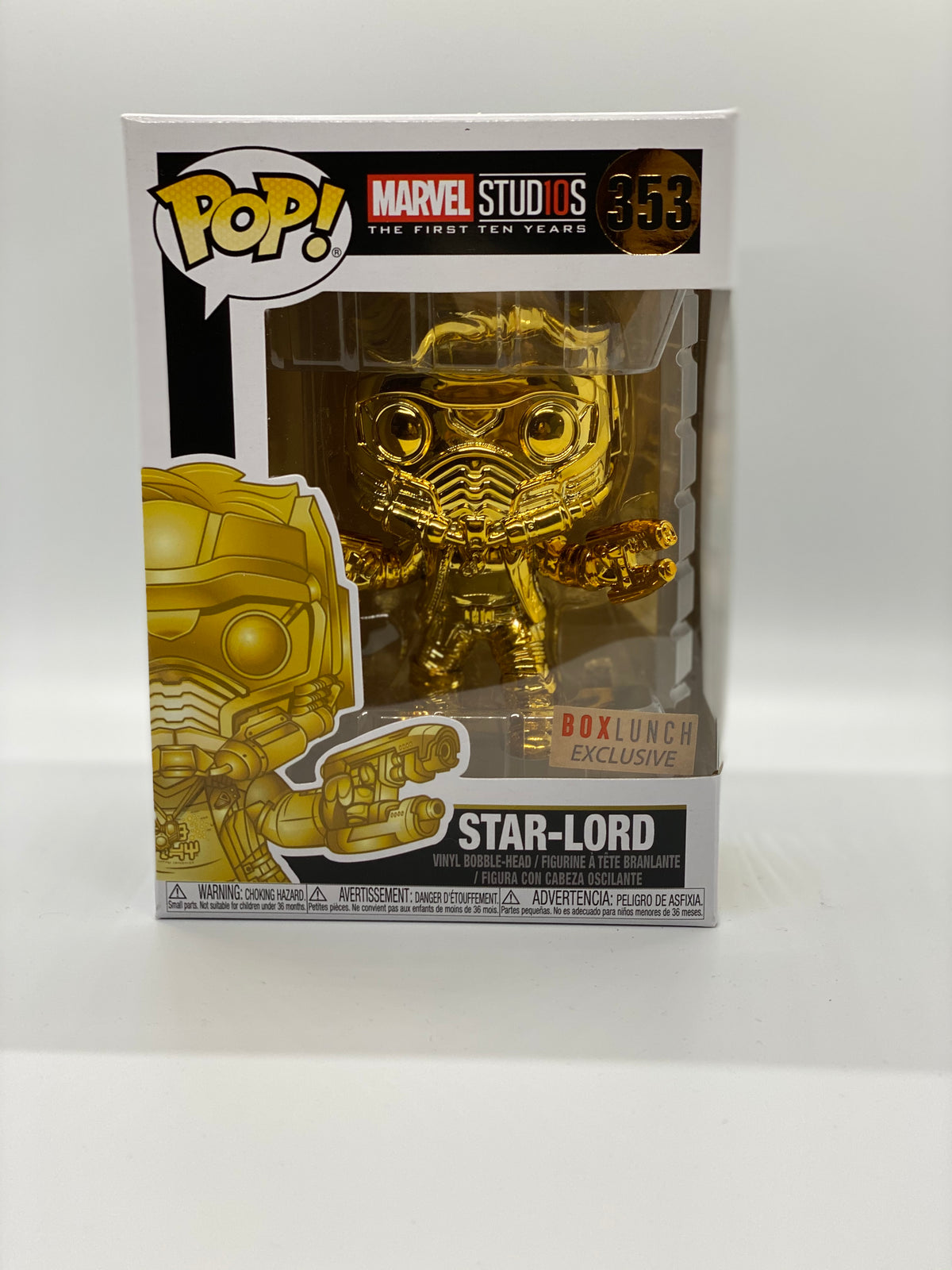 Funko POP! Marvel Studios: Star-Lord [Gold Chrome][BoxLunch Exclusive] #353