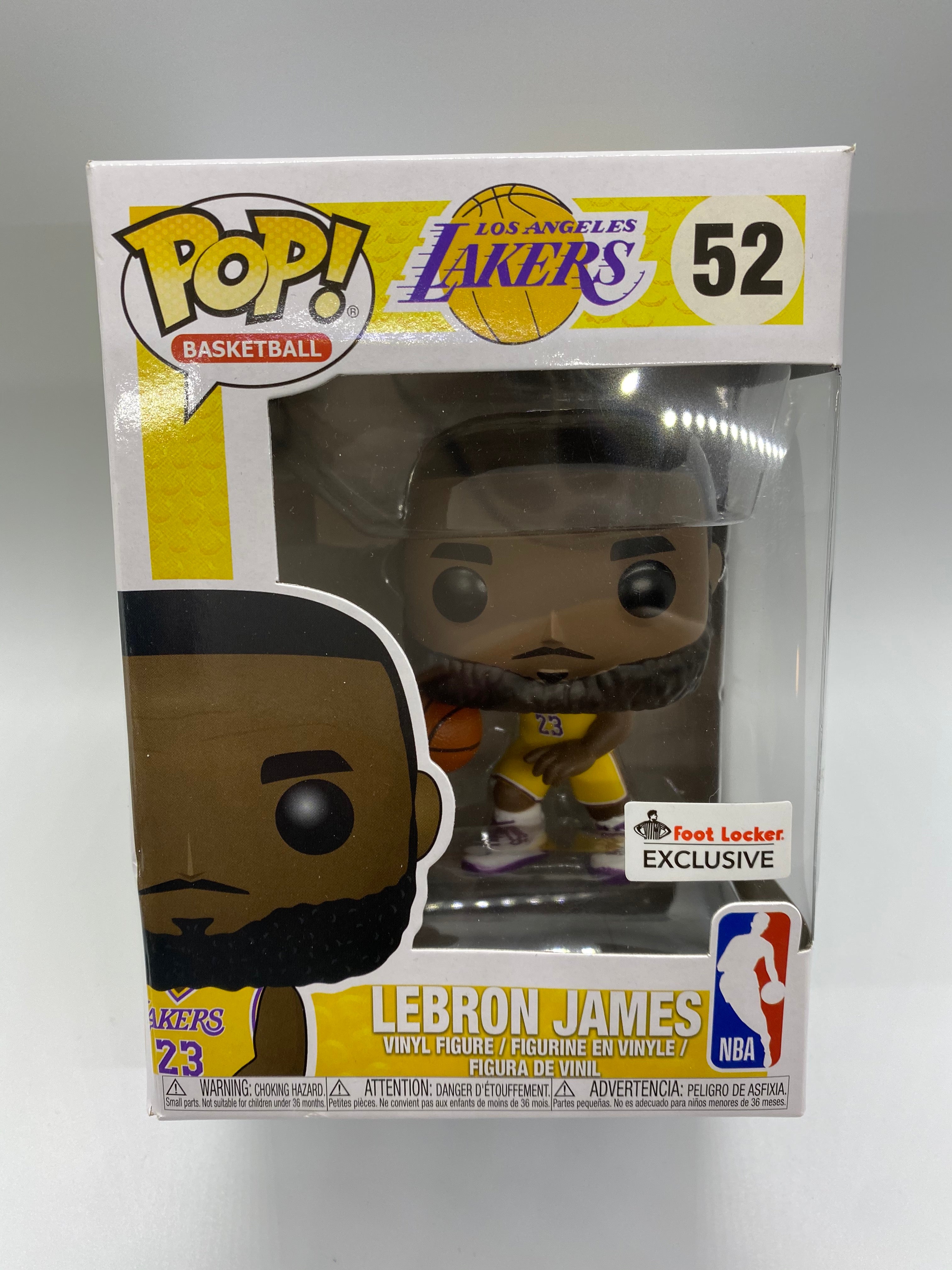 Funko Pop LeBron James Los Angeles Lakers #52 Yellow Jersey FOOTLOCKER  EXCLUSIVE